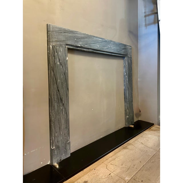 Antique Bardiglio Marble Georgian Style Fireplace, 1850 For Sale - Image 3 of 12