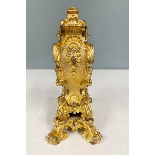 Gilt Rococo Mantel Clock from Dupont De Paris, 1850 For Sale - Image 6 of 11