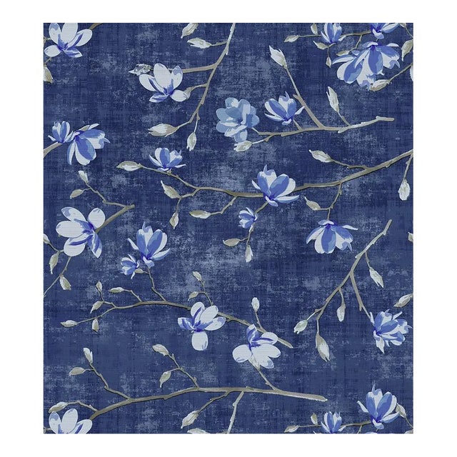 Nicolette Mayer through The House of Scalamandre Bloom Wallcovering, Delft Blue For Sale
