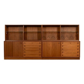 Pair of Swedish Mid-Century Modern Teak Bookcase Display Cabinets, 1960s For Sale