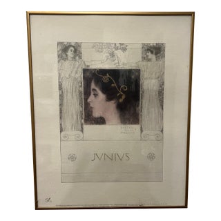 Gustav Klimt Junius Art Nouveau Framed Print, Collection Verge Nouvelles France For Sale