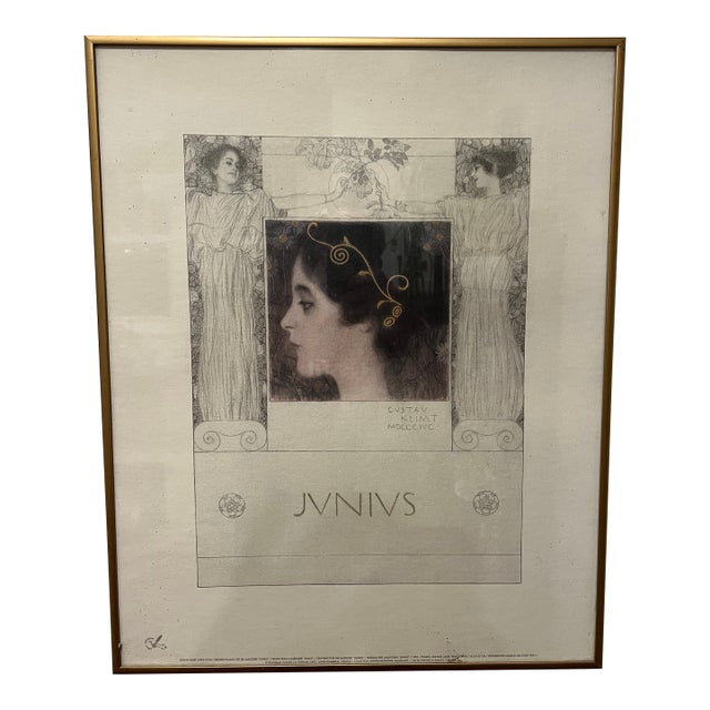 Gustav Klimt Junius Art Nouveau Framed Print, Collection Verge Nouvelles France For Sale