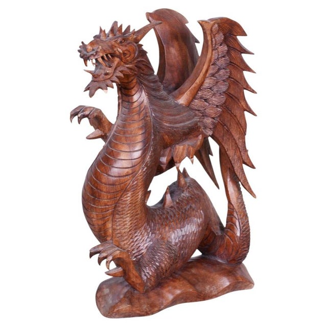 Vintage Asian Statue in Lacquered Wood, 1930s For Sale - Image 12 of 12