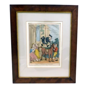 Early 19th Century Satirical Engraving by Thomas Rowlandson, Framed