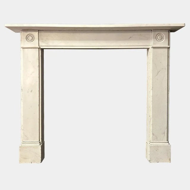 Early 19th Century English Regency Statuary White Marble Fireplace Mantel, 1800s For Sale - Image 5 of 8
