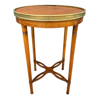 French Louis XVI Style Gueridon Table with Brass Gallery, 1930s For Sale