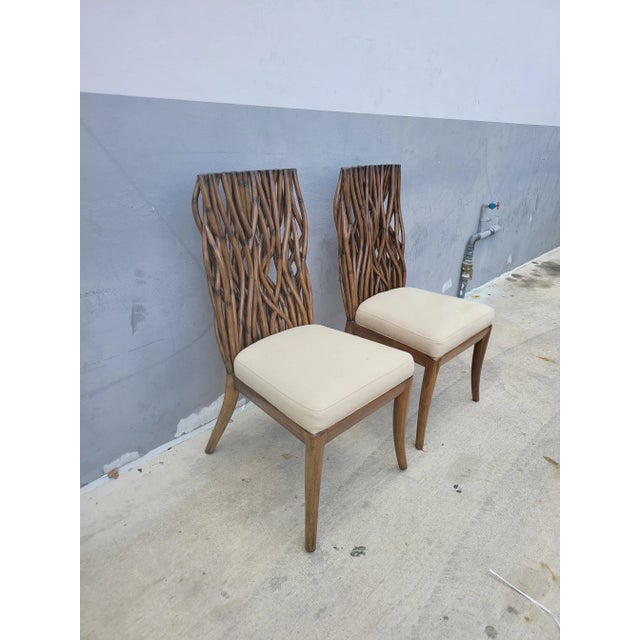 Contemporary Contemporary Twisted Branch Back Side Chairs - a Pair For Sale - Image 3 of 9