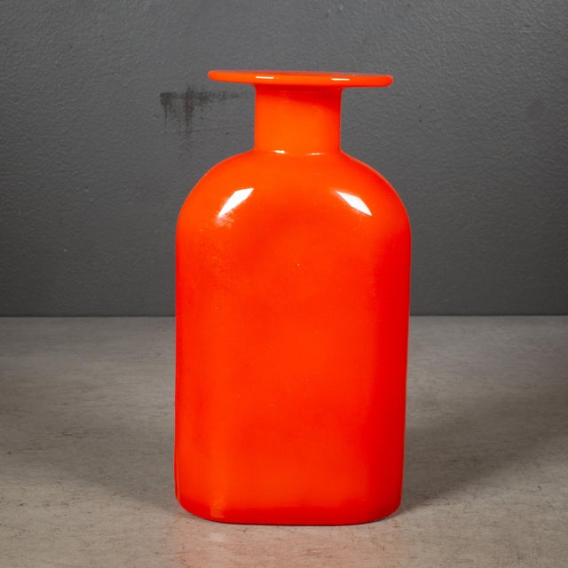 Arabia Kaj Franck for Nuutajarvi Notsjo Nuclear Orange Vase, Finland c.1950 For Sale - Image 4 of 6