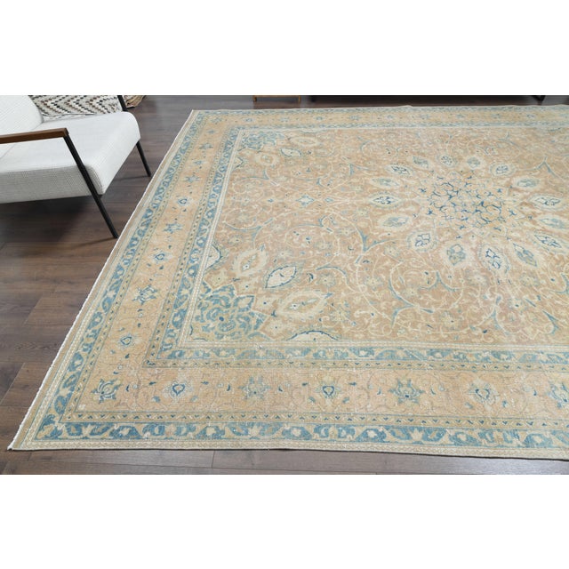 1970s 1970s Vintage Persian Handmade Wool Cotton Brown Area Rug For Sale - Image 5 of 11