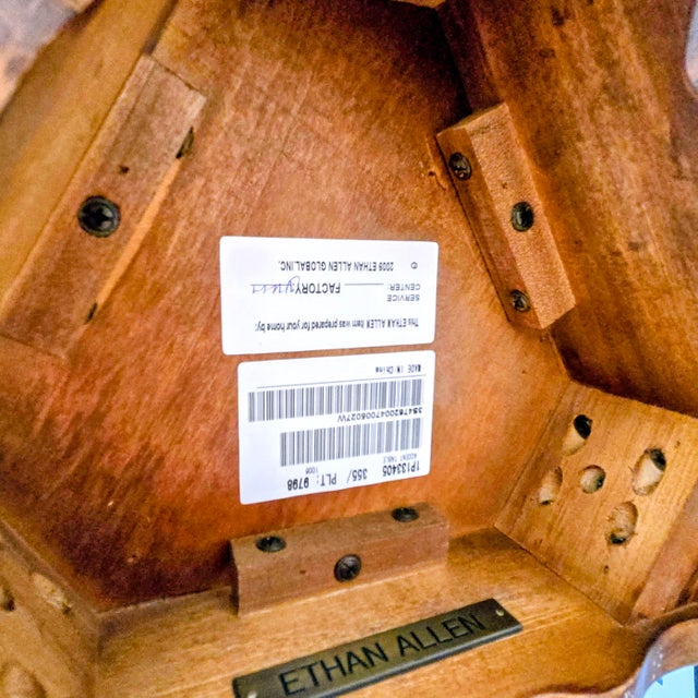 Brown Ethan Allen Country French Walnut Triangle Corner Accent Table For Sale - Image 8 of 10