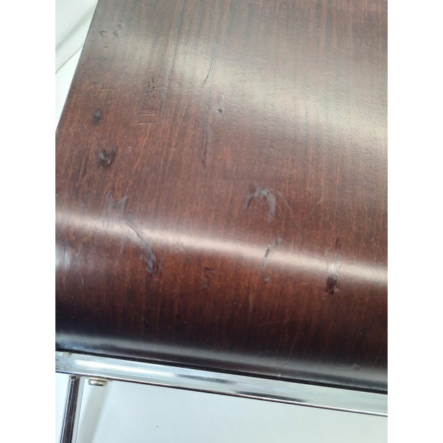 Mid-Century Modern Magazine Rack in Bent Plywood and Chrome, 1960s For Sale - Image 9 of 10