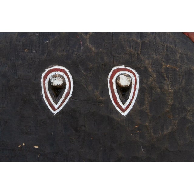 Wood Elegant Painted Black Goli Mask For Sale - Image 7 of 10