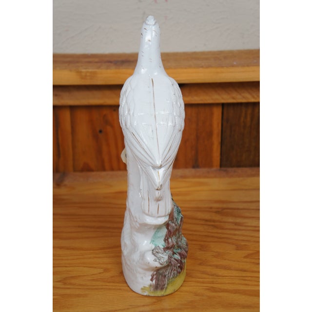 Antique Staffordshire Porcelain White Roc Bird Pheasant Figurine For Sale - Image 6 of 12