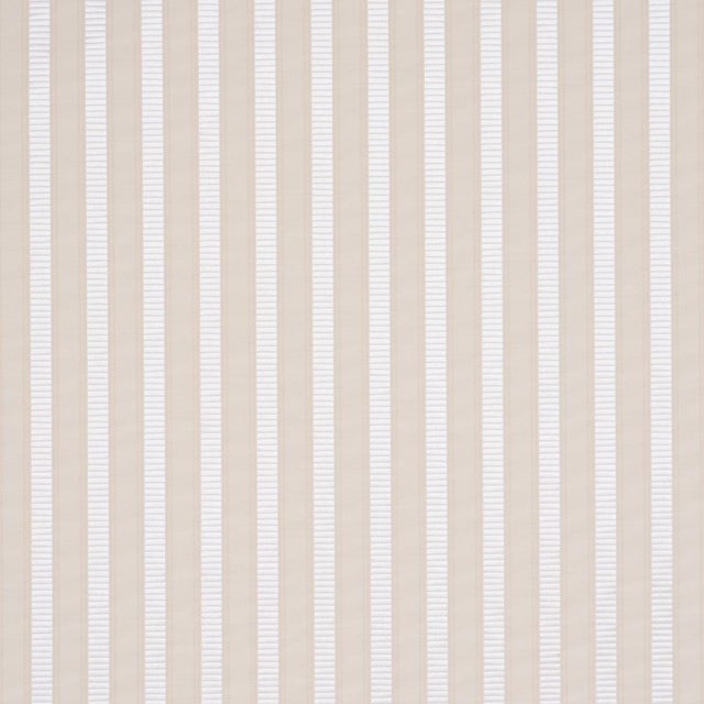 Traditional Schumacher Lincoln Small Stripe Fabric In Ivory For Sale - Image 3 of 5