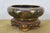 Brass Mid 20th Century Chinese Cloisonne Enameled Brass Thousand Flowers Brush Bowl & Elm Stand For Sale - Image 8 of 13