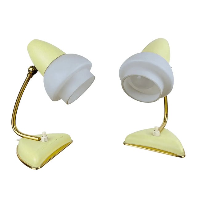 Vintage Italian Golden Yellow Bedside Lamps, 1950s, Set of 2 For Sale - Image 10 of 10
