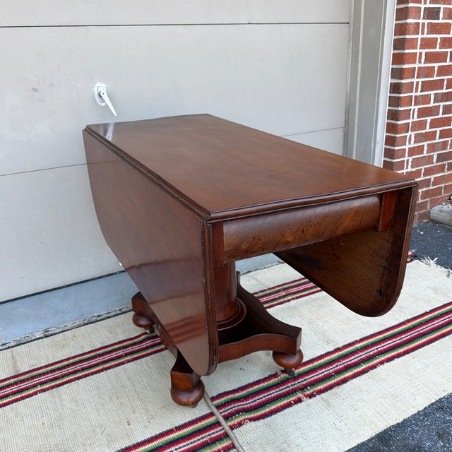 A Fine Antique Mahogany Empire Dropleaf Breakfast Table, New England, Circa 1840's For Sale - Image 10 of 12