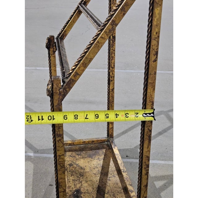 1970’s Hollywood Regency Gold Braided Gilt Iron Towel Rack For Sale - Image 15 of 17