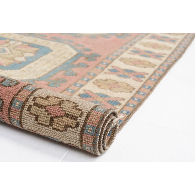 Turkish Mid 20th Century Oushak Geometric Anatolian Runner For Sale - Image 3 of 10