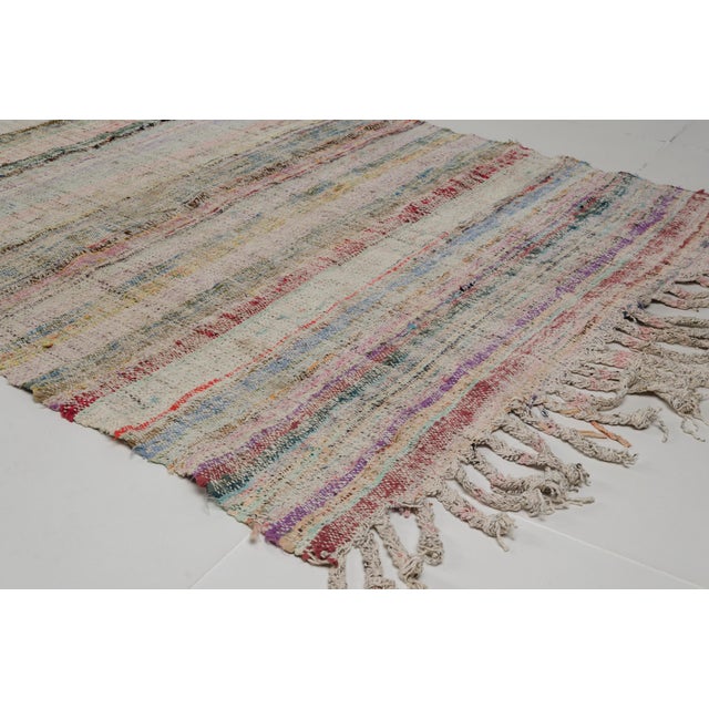 Nautral Vintage Colourful Stripe Kilim For Sale - Image 6 of 9