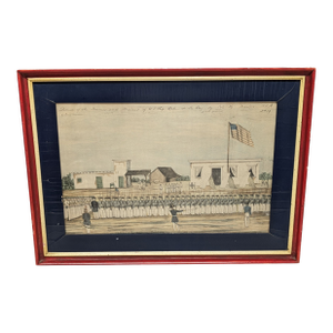 1930s Naval Sketches of the War in California, Lithograph No. 19 William Meyers Framed