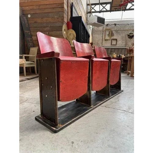 Cinema Seat Bench, 1950s For Sale - Image 11 of 11