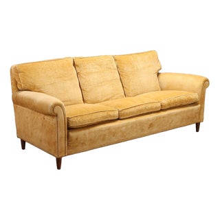 Three-Seater Velvet Sofa, 1950s For Sale