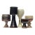 Earth-Toned Hand-Made Pottery Chalice Curation - Group of 5 For Sale