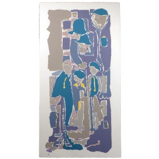 Pc Buchanan "French Couplet" Hand Signed Large Abstract Original Monoprint Art For Sale