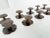 1920s Set of 10 Oil Rubbed Bronze Cabinet Knobs With Backplates For Sale - Image 5 of 11