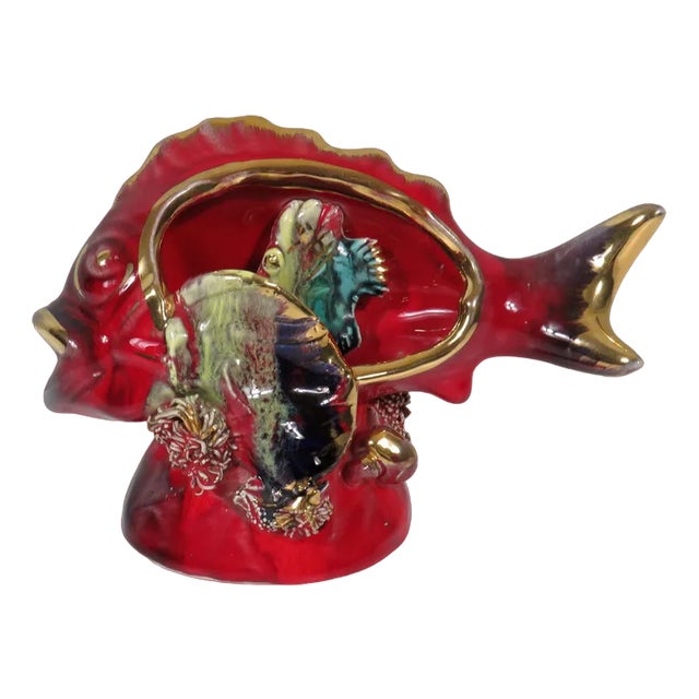 Mood Table Lamp in the Shape of a Fish from Vallauris, France, 1950s For Sale