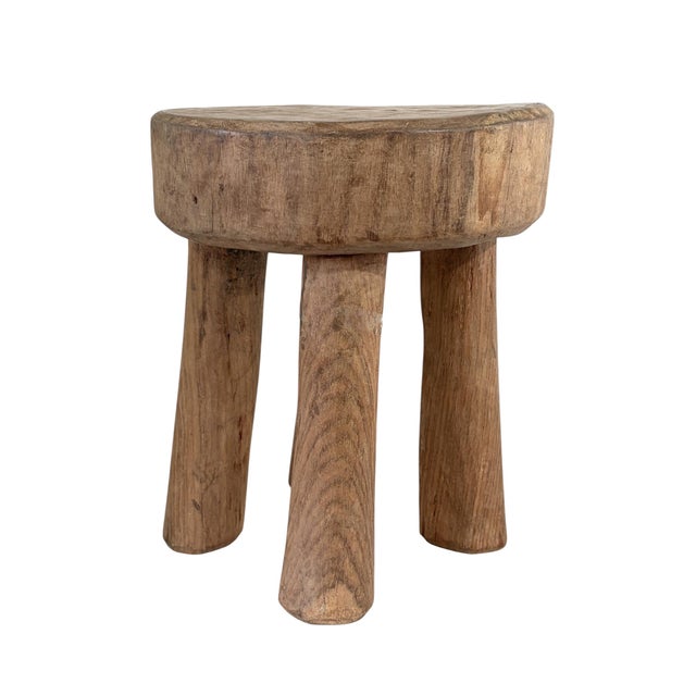 1980s Vintage African Carved Wood Milk Stool Hehe Gogo People Tanzania 11.5" H For Sale - Image 5 of 9