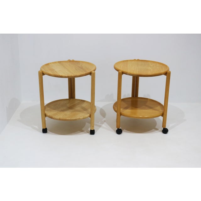 A beautiful pair of vintage serving trolleys from the 1970s, designed by Jens Quistgaard and crafted in Denmark. These...