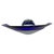 A dramatic vintage Italian Postmodern wall sconce, circa 1980s, featuring a sculptural crescent of brilliant cobalt-blue...