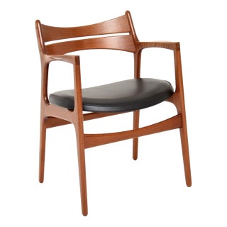 Vintage Danish Teak Carver Desk Chair by Erik Buch, 1960s For Sale