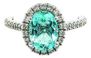 Natural Colombian Emerald Diamond Ring Size 6.5 14k W Gold 2.98 TCW Certified