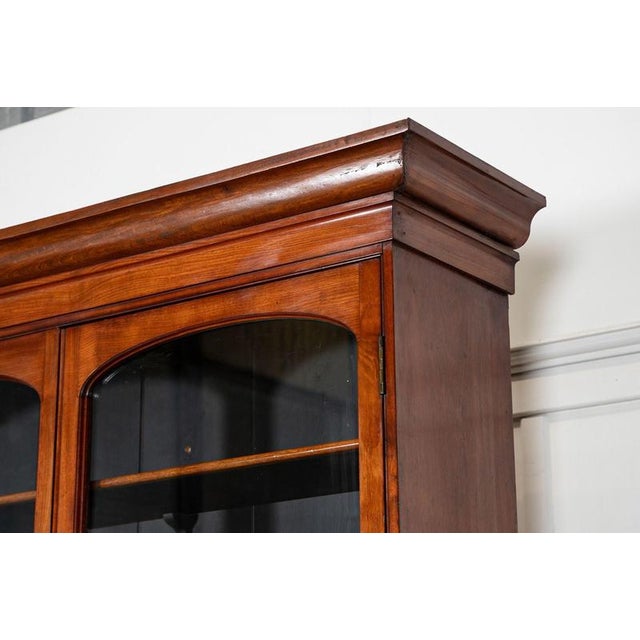 Large Antique English Mahogany Glazed Library Bookcase, 1870 For Sale - Image 10 of 18