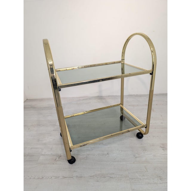 Hollywood Regency Italian Mobile Brass Bar, 1970s For Sale - Image 16 of 16