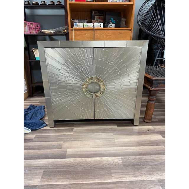 Jonathan Adler Talitha Cabinet in Nickel For Sale - Image 9 of 11