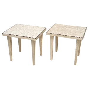 20th Century Italian Travertine Stone Side Tables, Italy, 1980s, Set of 2