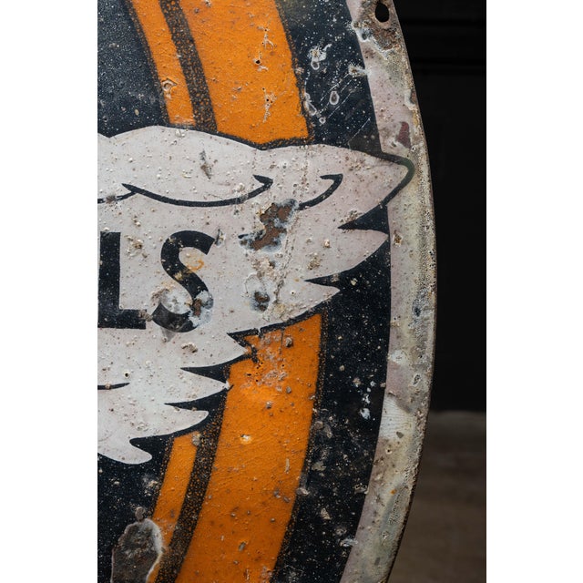 Black John1920s–1930s Johnson Gasolene With Ethyl Double-Sided Porcelain Sign For Sale - Image 8 of 13