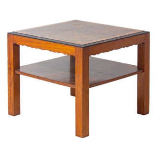 Vintage Art Deco Table in Burlwood, 1930s For Sale