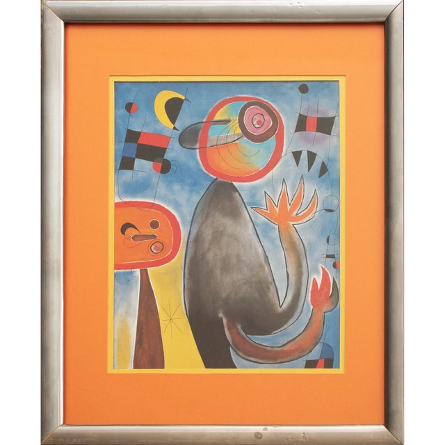 1993 After Joan Miro "Ladders Cross the Sky in a Wheel of Fire", First German Edition Framed Poster For Sale