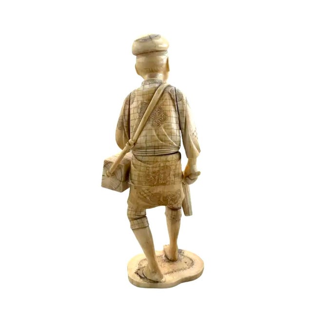 Japanese Okimono Working Man Figurine For Sale - Image 4 of 9