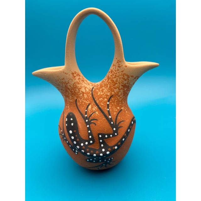 Ceramic 1990s Handmade Signed Zuni Pueblo Wedding Vase For Sale - Image 7 of 7