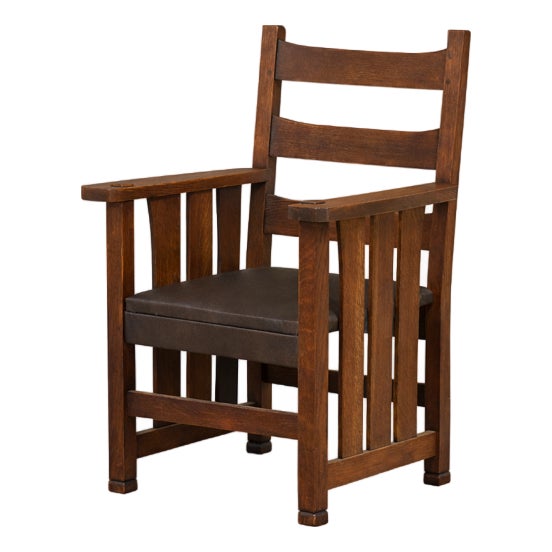 Early 20th Century L&jg Stickley Onondaga Captain Dining Chair For Sale