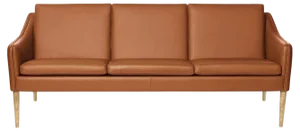 Mr Olsen 3 Seater Oak & Cognac Leather Challenger Sofa by Warm Nordic