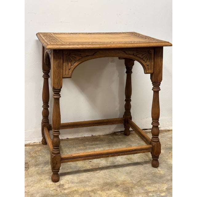 19th Century English Oak Table With Lunette Frieze Detail For Sale - Image 10 of 11