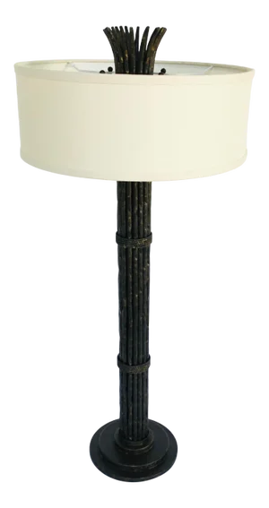 Asian Modern Bronze Wrought Iron Farleigh Table Lamp