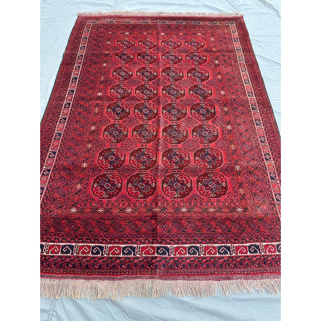 Red Fine Quality Red Bokhara Hand-Knotted Wool Rug - 7'9" X 5'5" For Sale - Image 8 of 16